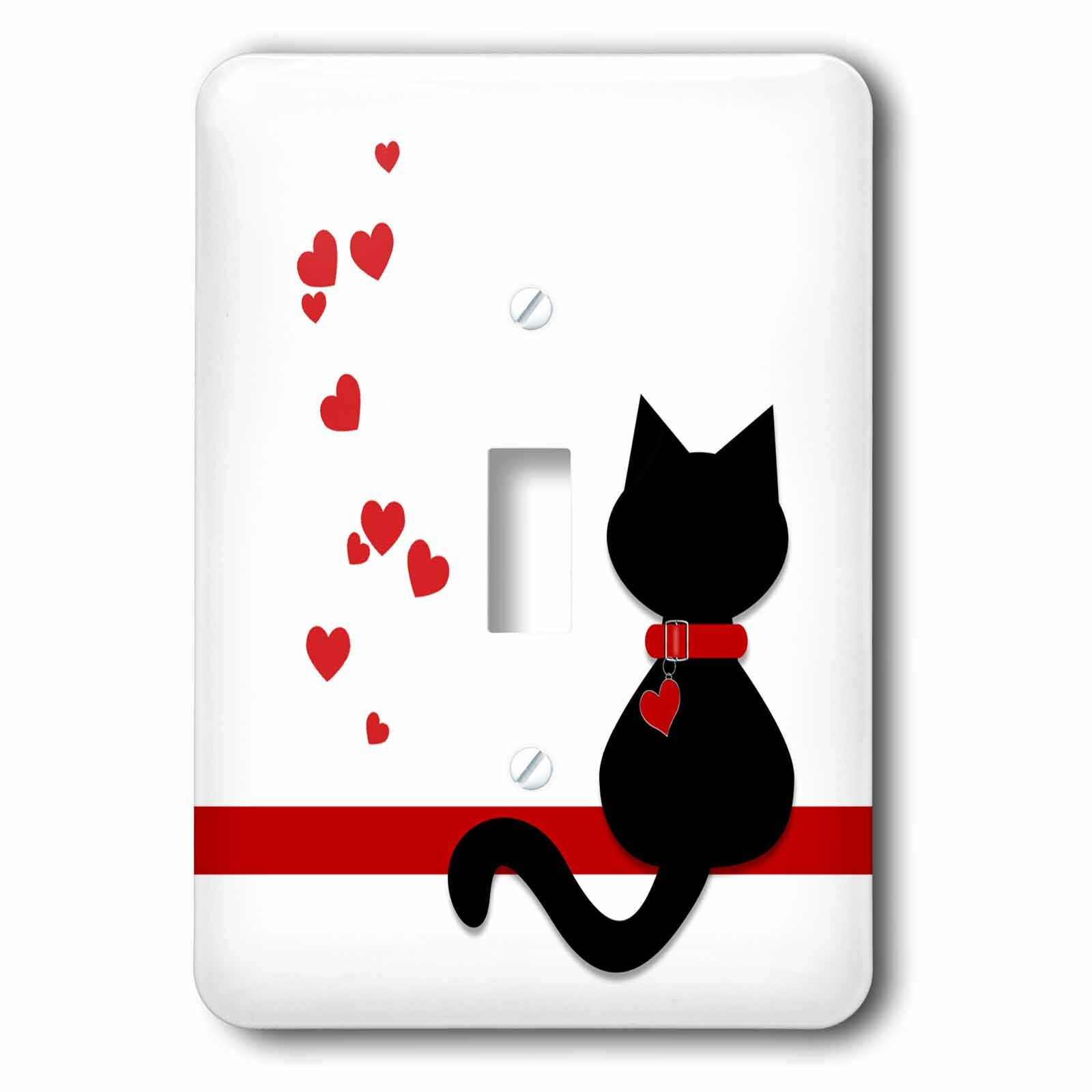 3drose Lovers Hearts Kitty Cat 1 Gang Toggle Light Switch Wall Plate Wayfair