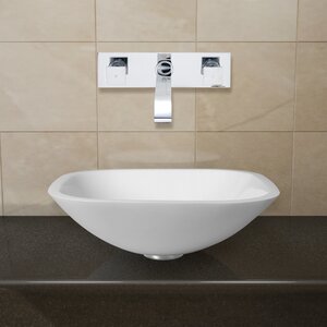 Phoenix Glass Square Vessel Bathroom Sink with Faucet