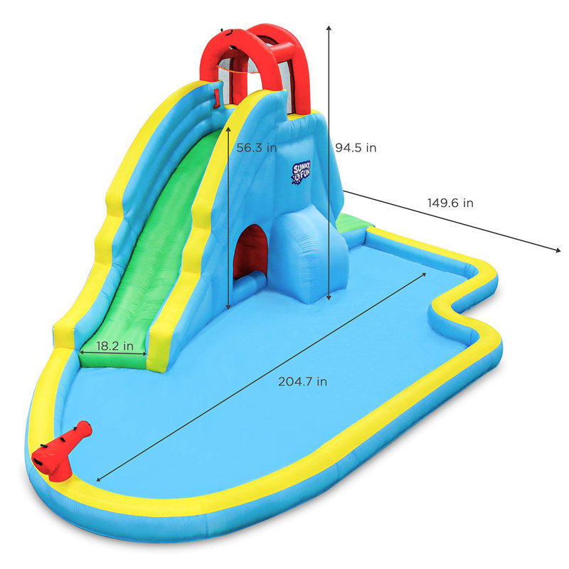 Sunny Fun Deluxe Inflatable Water Slide Park Reviews Wayfair