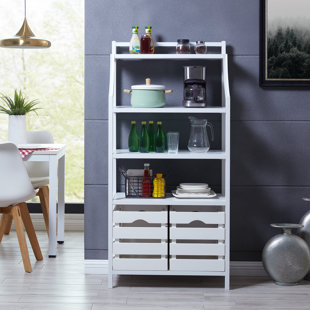 Go to store & view more images Gracie Oaks Pullum Storage Iron Baker's Rack