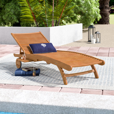 Beachcrest Home Pine Hills Reclining Chaise Lounge Color Oil Stain