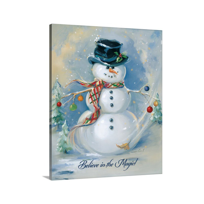 Canvas On Demand Christmas Art Snowman Magic By Susan Comish Painting Print On Wrapped Canvas Reviews Wayfair