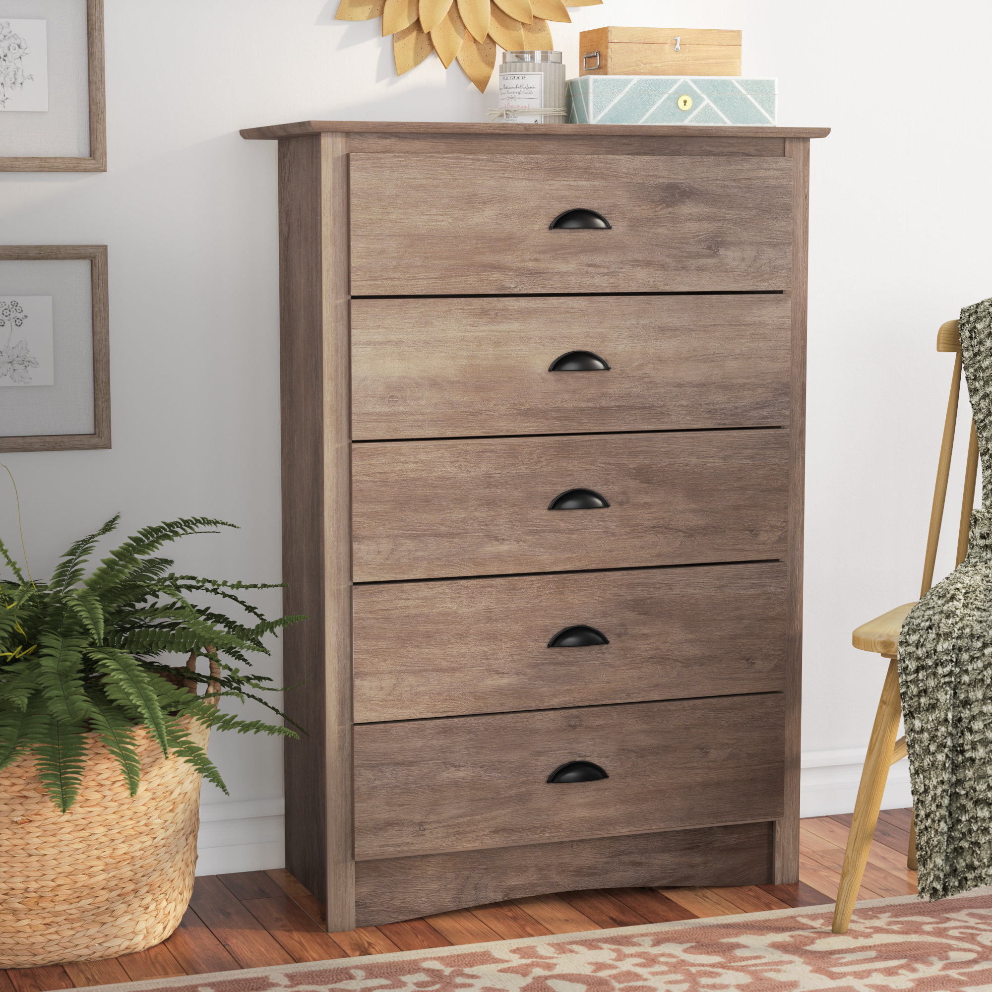Laurel Foundry Modern Farmhouse Nelda 5 Drawer Chest Reviews