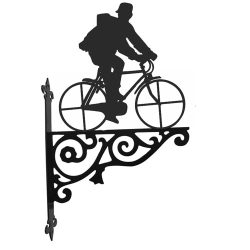 Bicycle and Rider Ornamental Hanging Bracket Steel Images