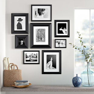 Modern 17 PCs Photo Frame Wall Hanging Black Picture Art Home Decor Set Collage 
