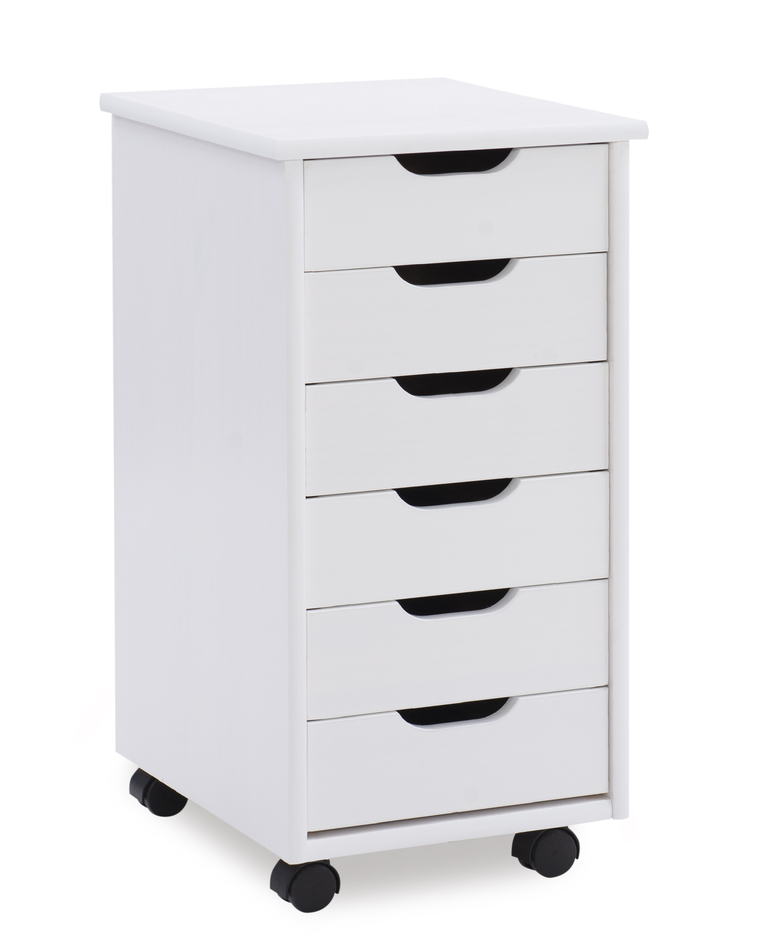 NEW 6 Drawers Rolling Storage Office Organization File Wheeled Pine Craft Cart