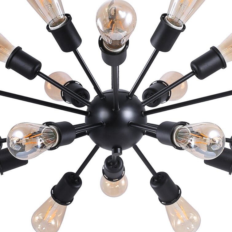 Corrigan Studio® Sputnik Chandeliers 18 Lights Pendant Lighting Industrial Vintage Ceiling Light Fixture, For Kitchen Dining Room Living Room Bedroom-Black & Reviews | Wayfair