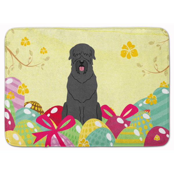 The Holiday Aisle Easter Eggs Black Russian Terrier Memory Foam Bath Rug Wayfair