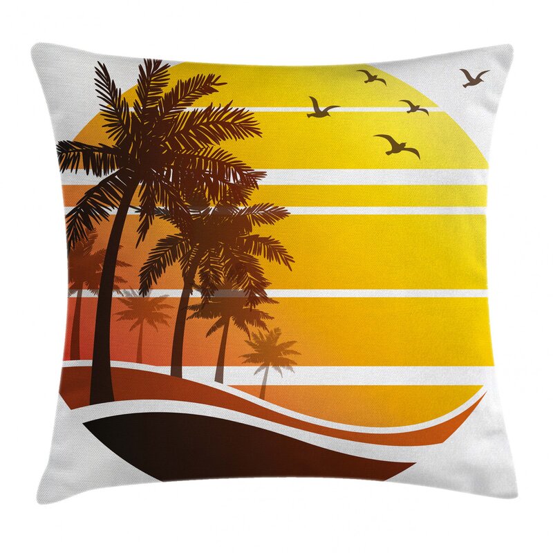 Handmade Birds Palm tree 100% Cotton Cushion Cover Various sizes