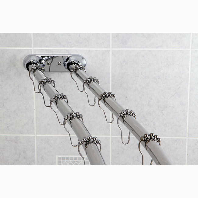 picture Double Tension Shower Curtain Rod Chrome wayfair com