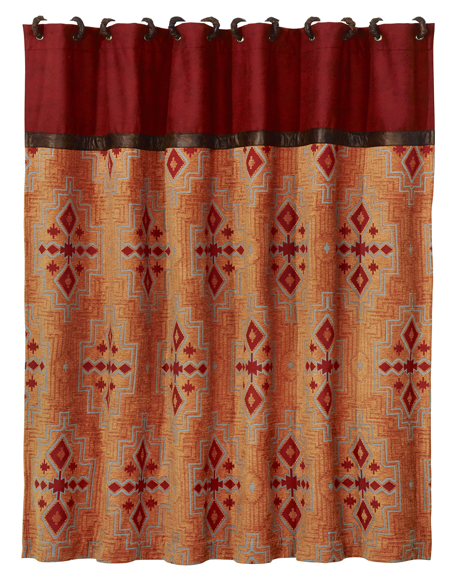 maroon shower curtain