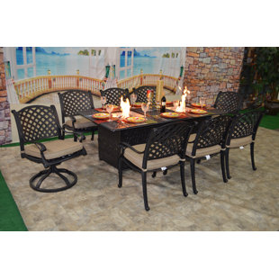 Go to store & view more images Wes 9 Piece Sunbrella Dining Set with Cushions by Darby Home Co