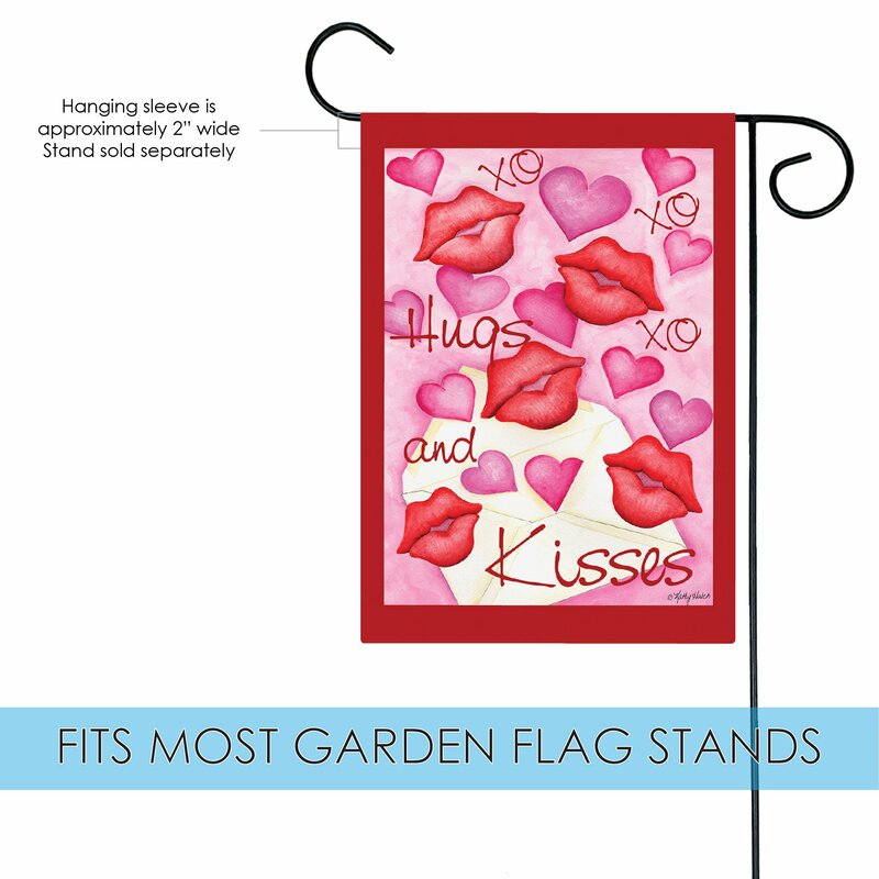 Toland Home Garden Hugs And Kisses 12 5 X 18 Inch Garden Flag