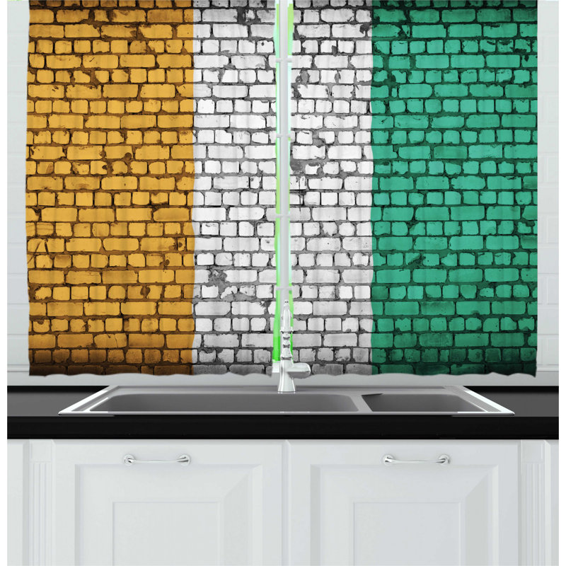 East Urban Home 2 Piece Ivory Coast Abstract Old Brick Wall With