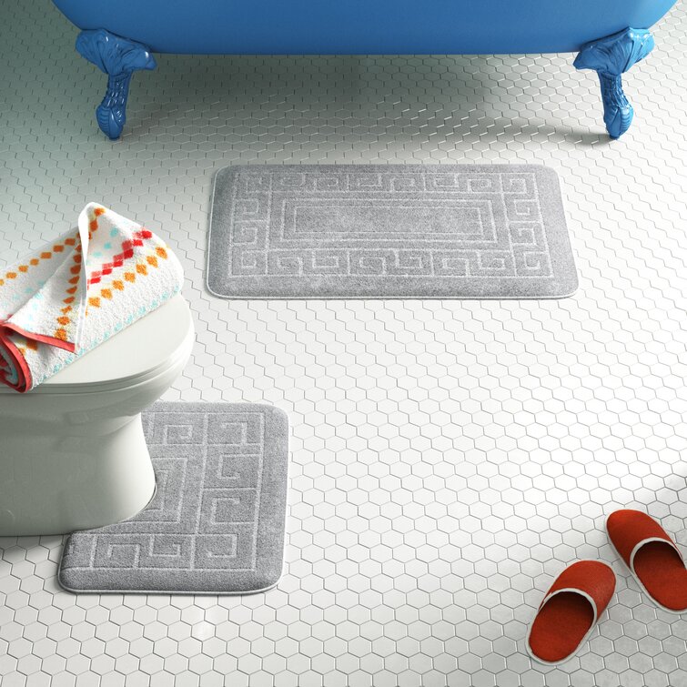 Wayfair Basics™ 2 Piece Set Rectangle U-shaped Bath Mat & Reviews 