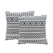 distressed denim throw pillow