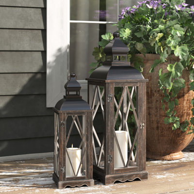 (Incomplete) Medders Farmhouse Diamond Antique Tabletop Lantern Set