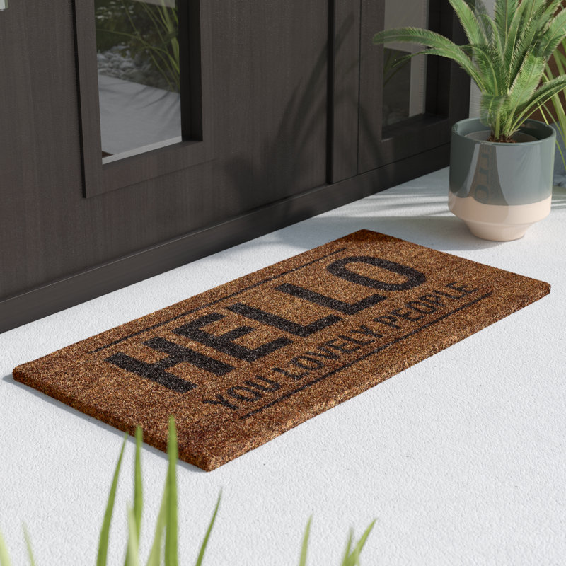 Zipcode Design Higden Hello You Lovely People Outdoor Door Mat Reviews Wayfair