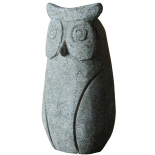 Kaitlin Small Natural Stone Owl Statue By Lily Manor