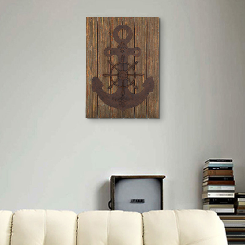 Adecotrading Wheel And Anchor Urban Design Metal Wall Decor Wayfair