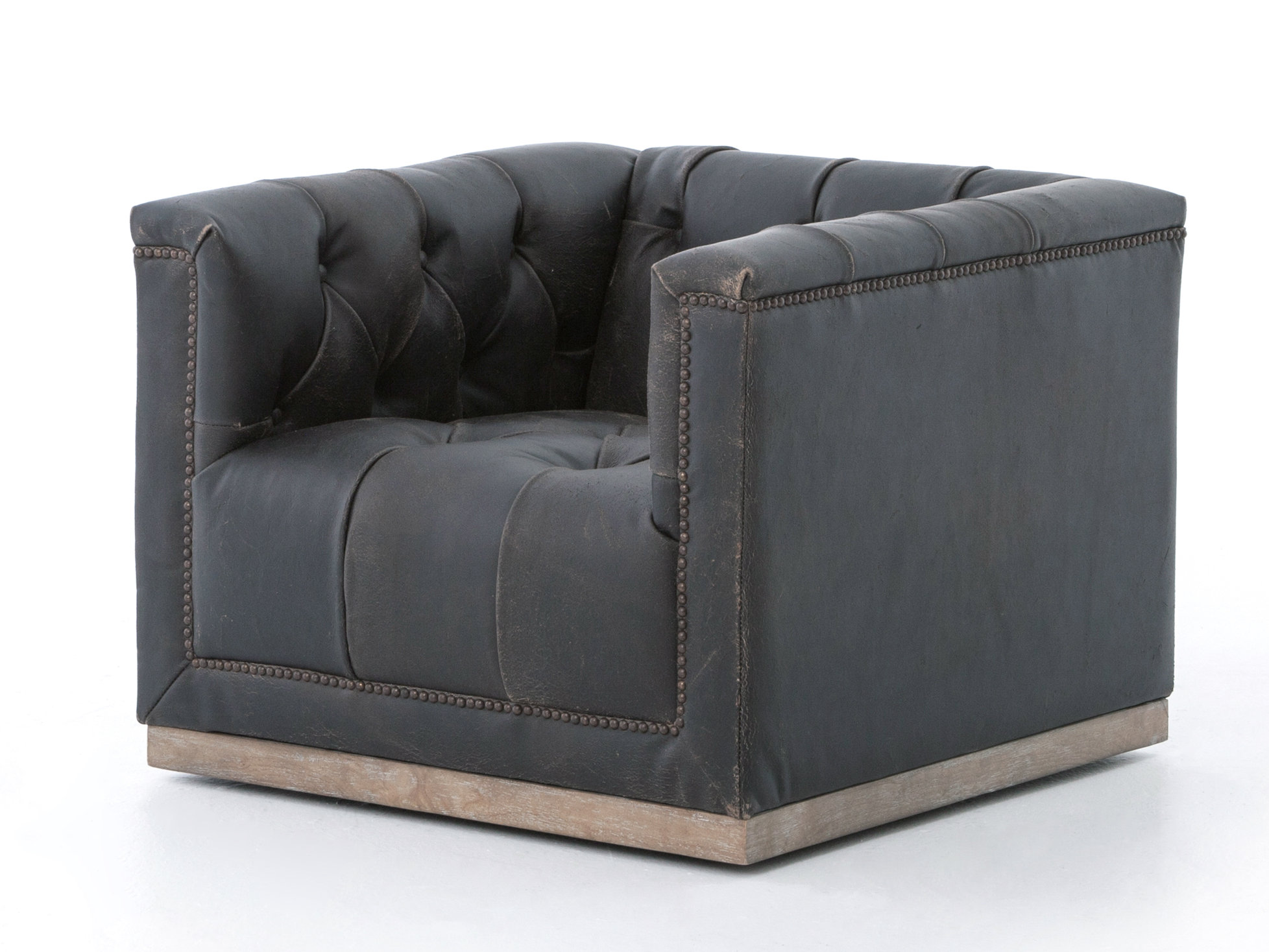 leather swivel hand chair