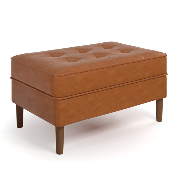 Dewitt 31.5" Genuine Leather Tufted Rectangle Cocktail ...