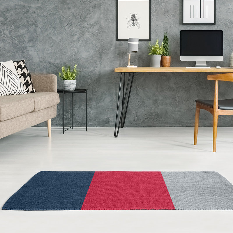 East Urban Home New England Football Blue Red Gray Area Rug Wayfair