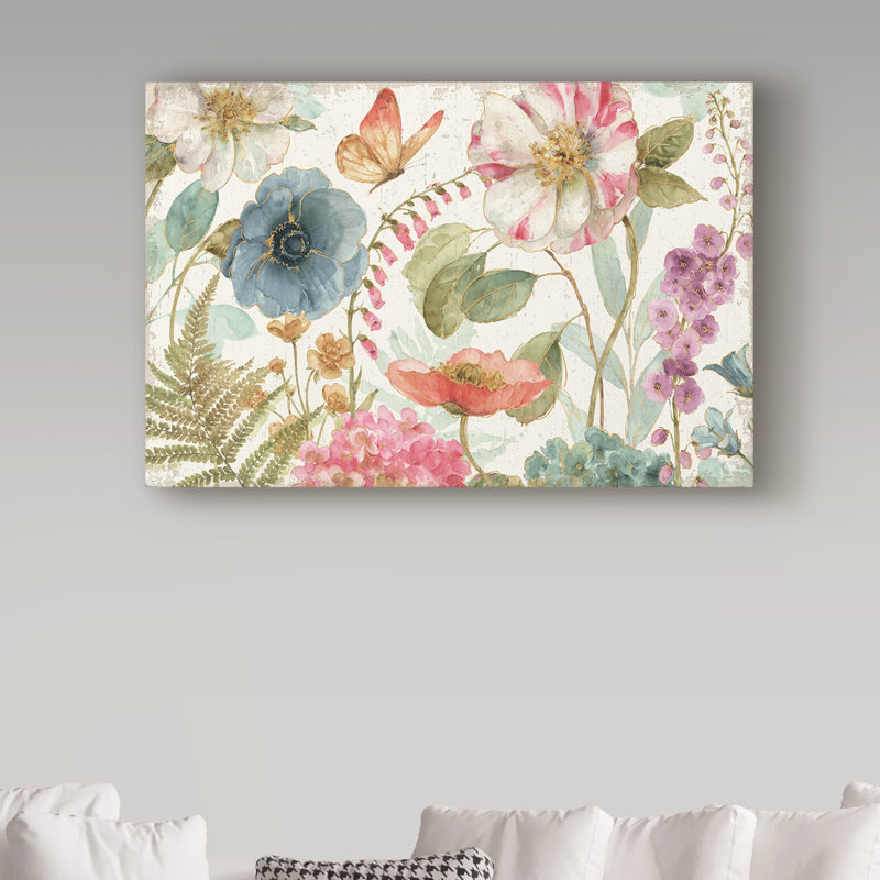 East Urban Home Rainbow Seeds Flowers I Wood Acrylic Painting