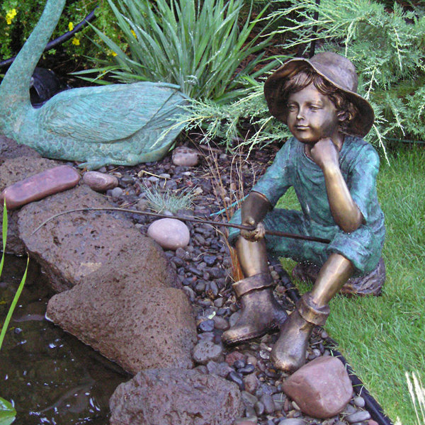 Design Toscano Fish Wish Fisher Boy Cast Garden Statue Wayfair