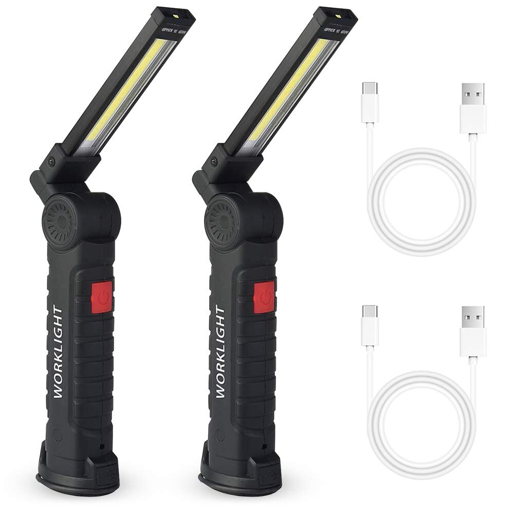 LED PORTABLE CORDLESS WORK LIGHT Flashlight with HANGER HOOK and Magnet Glow Max 