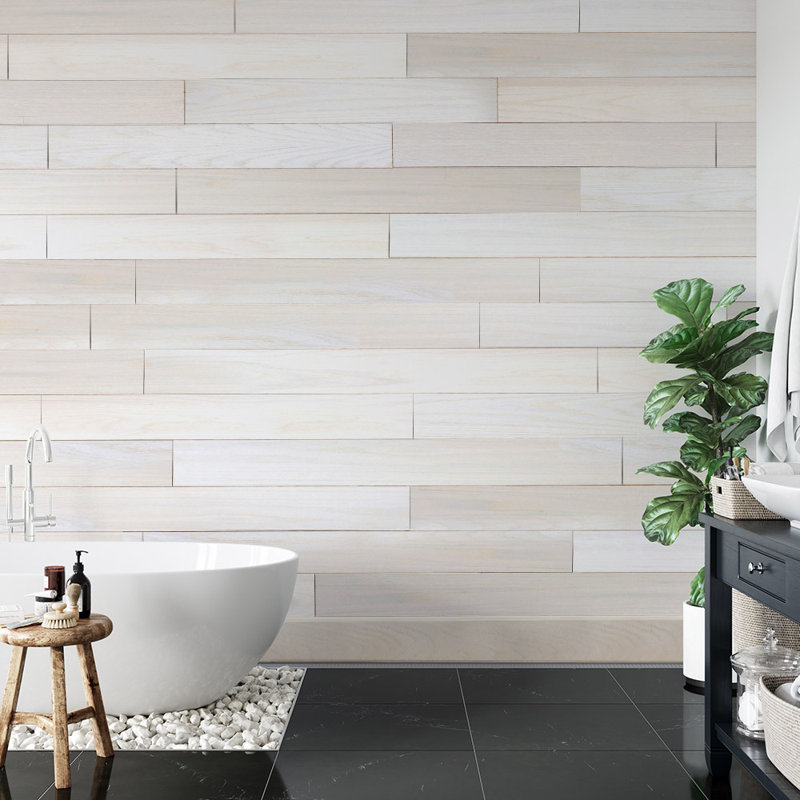 Novogratz Genuine 5 1 X 47 Peel And Stick Engineered Wood Wall Paneling Reviews Wayfair