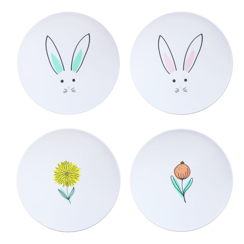 Ebern Designs Generosa Easter Sketch Bunny Face And Flower 10 5 Melamine Dinner Plate Set Wayfair The front of this colorful easter card has a hand colored, sketched easter bunny, next to a pile of multi colored jelly beans. generosa easter sketch bunny face and flower 10 5 melamine dinner plate set