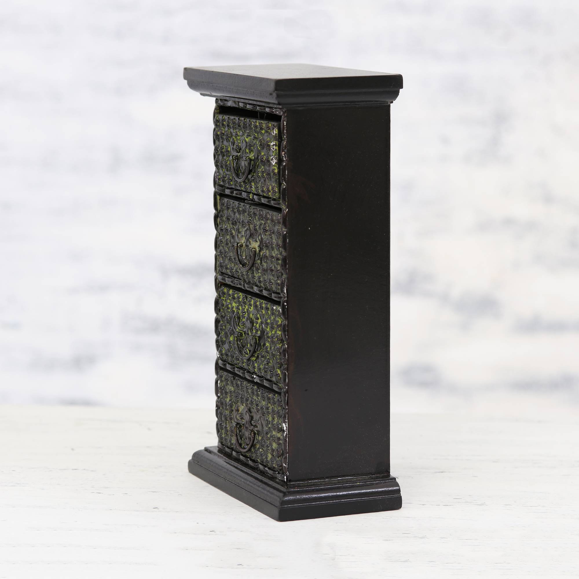World Menagerie Petite Posies Wood And Aluminum Mini Chest Of