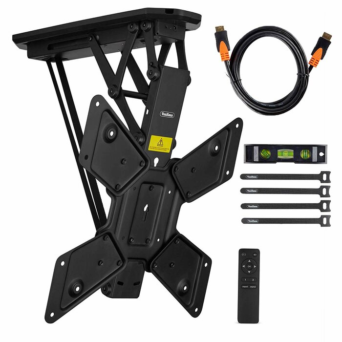 Electric Motorized Flip Down Pitched Tv Bracket Ceiling Mount For 23 55 Screens