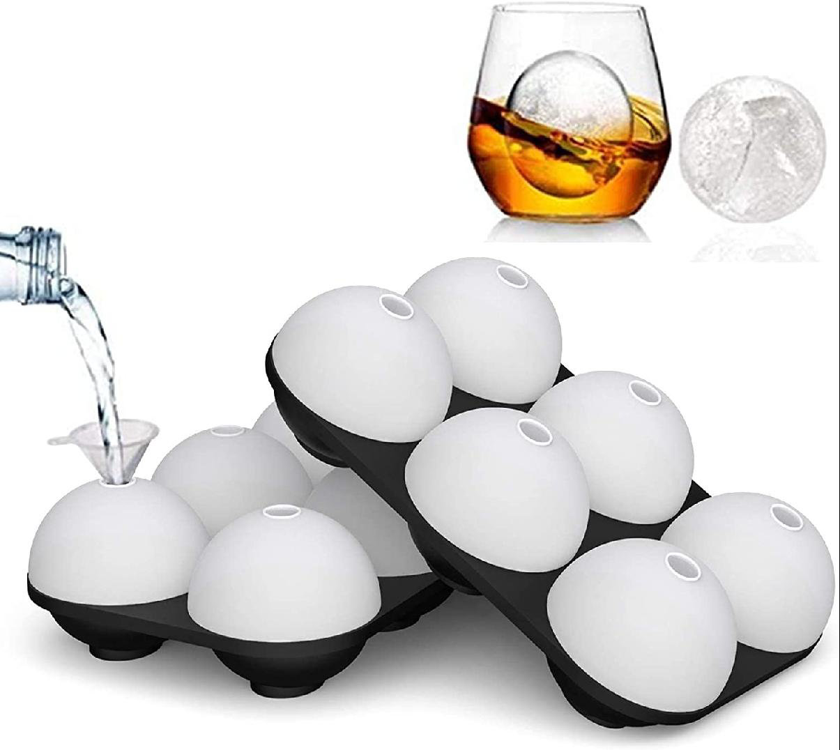 Round Ice Balls Maker Tray 8 Large Sphere Molds Bar Cube Whiskey Cocktails USA 