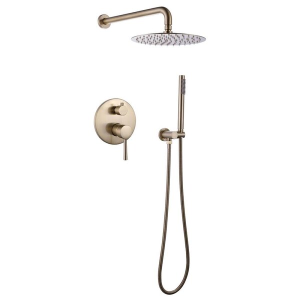 Golden Shower Head High Pressure Rotating Three Modes Water Control Button
