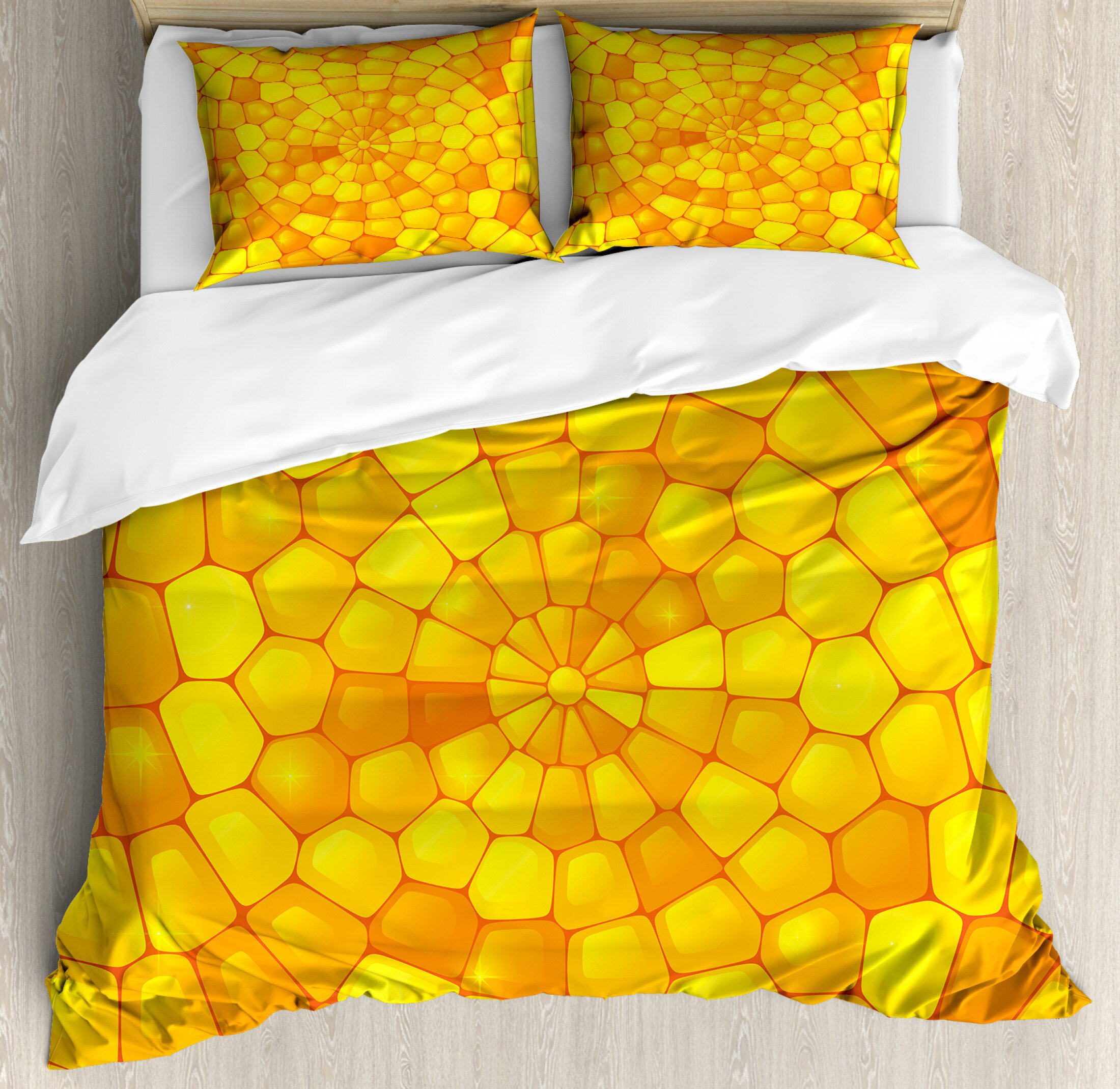 East Urban Home Ambesonne Yellow Duvet Cover Set Abstract Corn