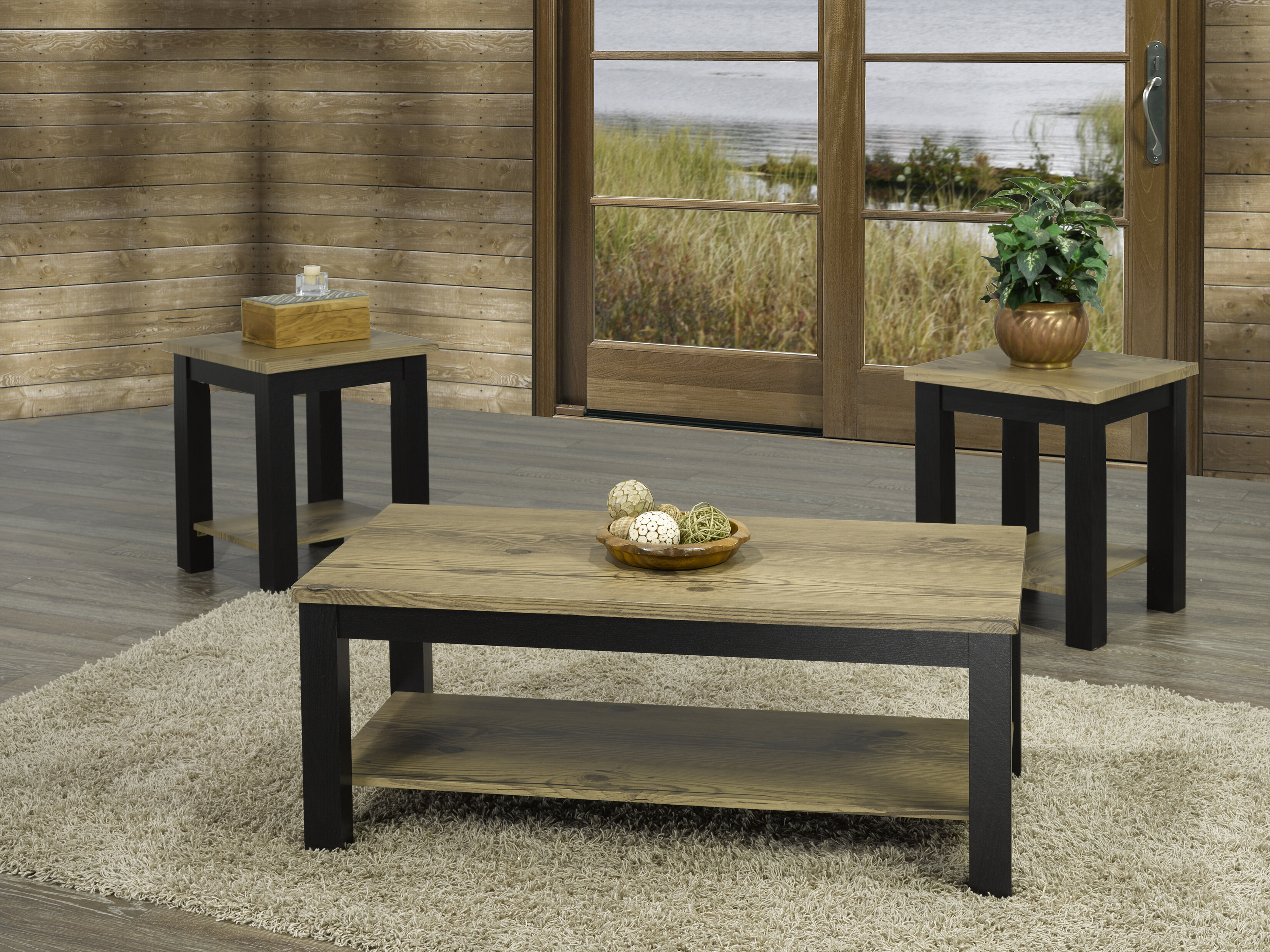 Union Rustic Zanna 3 Piece Coffee Table Set Reviews Wayfair Canada   Zanna 3 Piece Coffee Table Set 