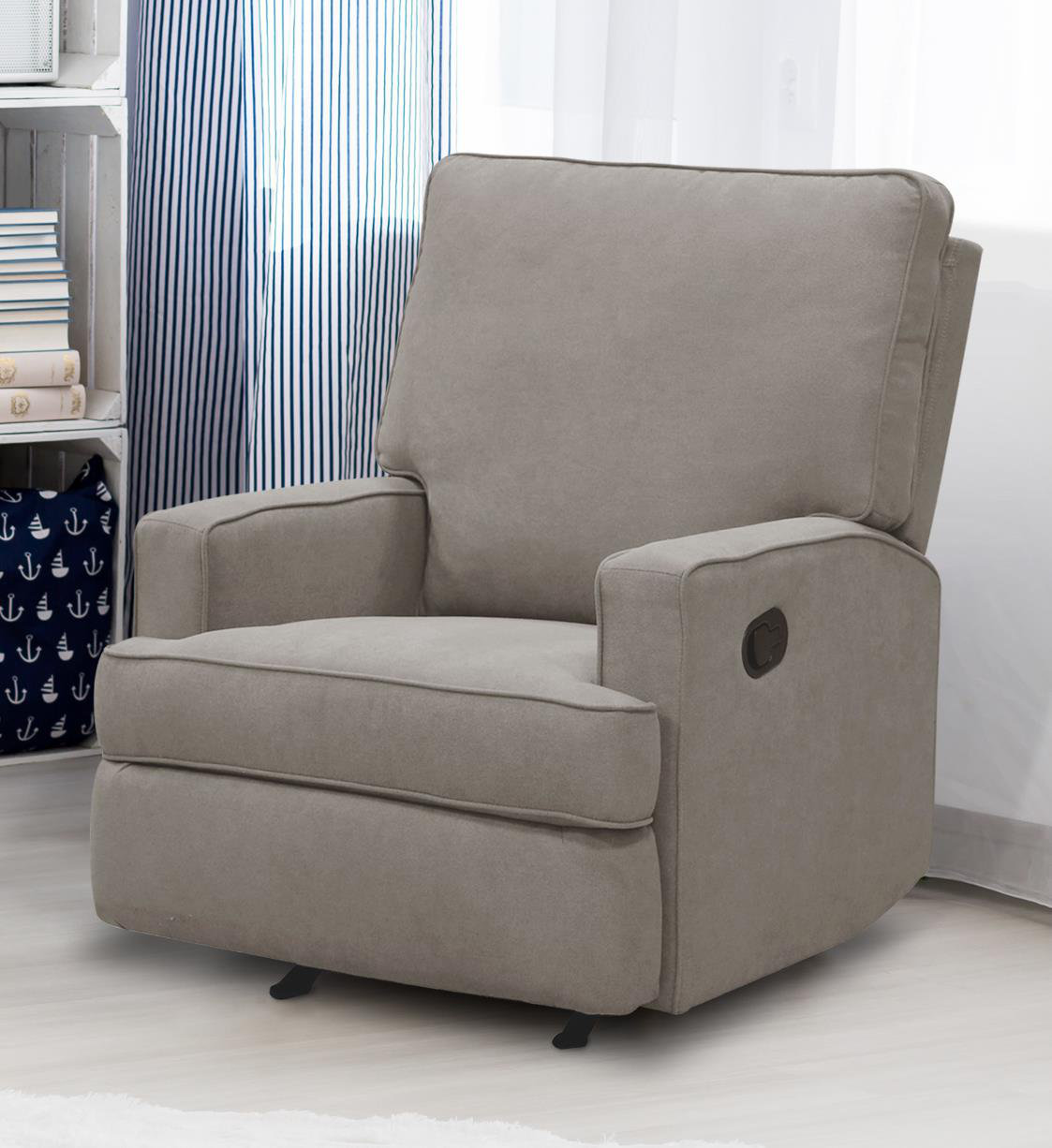 baskin fabric chair and ottoman