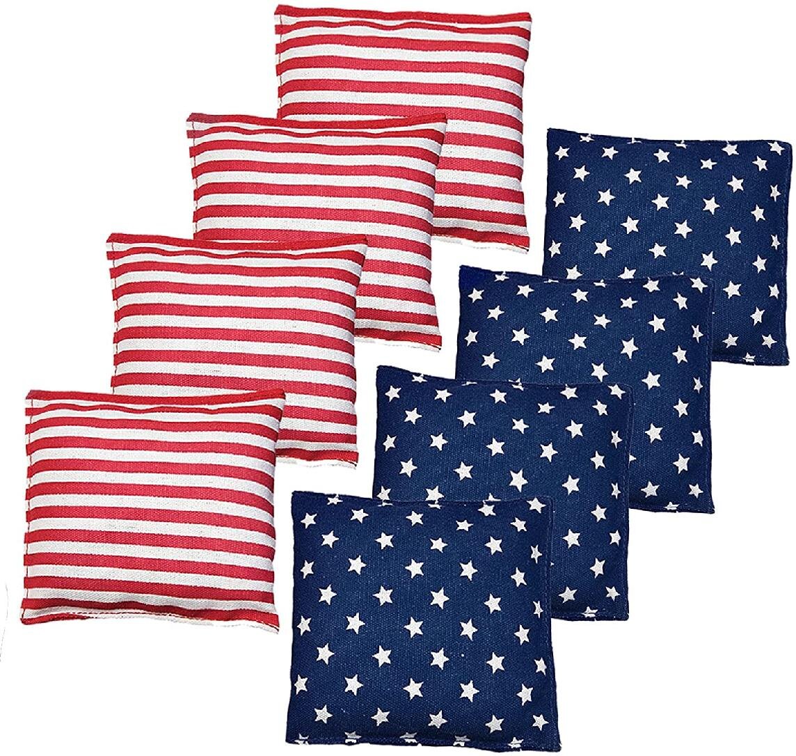Set of 8 Regulation Size & Weight Includes Free Carry Bag 10 Colors Available Weather Resistant Standard Corn Hole Bags Training Equipment for Tossing Game Cornhole Bean Bags 