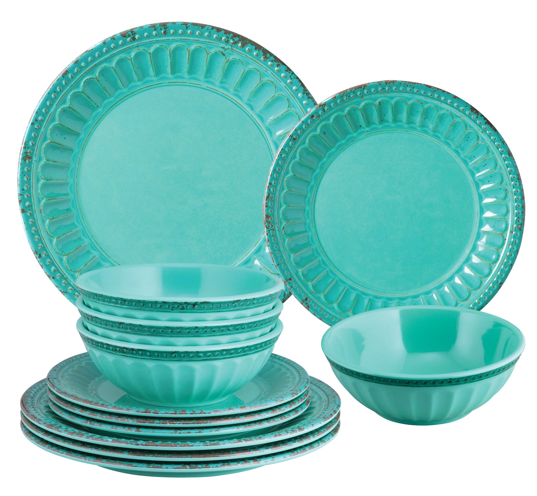 Ophelia Co Holbeach 12 Piece Melamine Dinnerware Set Service 12 Piece Melamine Dinnerware Set