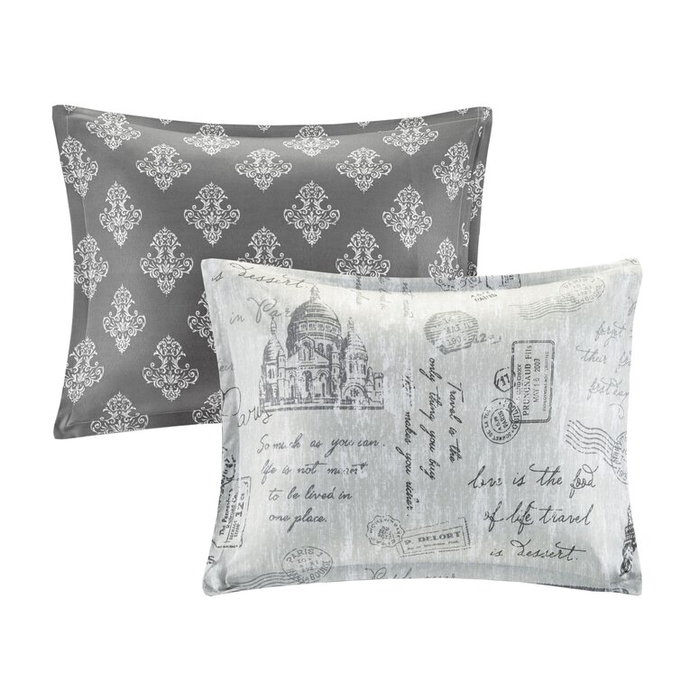 Embroidered Accent Pillows "Paris" Set of 2 Small/Cute: 8 1/2" x 5 1/2" 