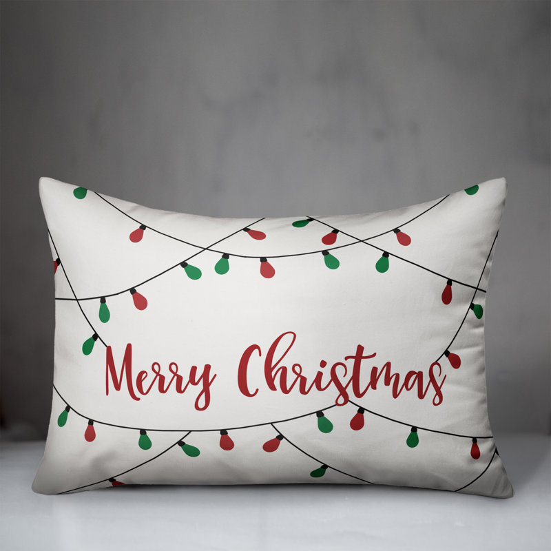 The Holiday Aisle Crisler Merry Christmas Lights Lumbar Pillow