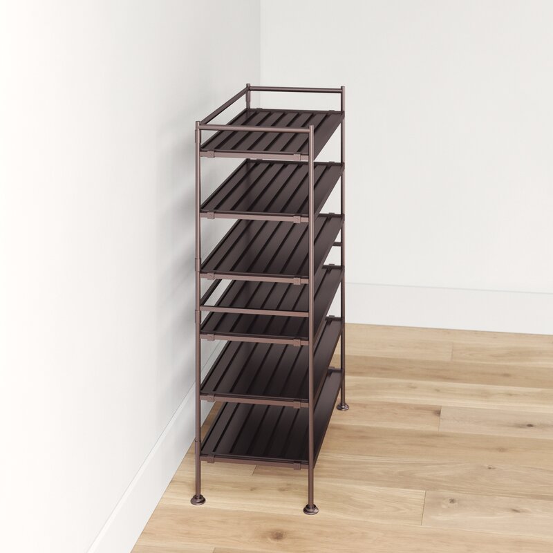 Dotted Line 18 Pair Stackable Shoe Rack Reviews Wayfair Ca