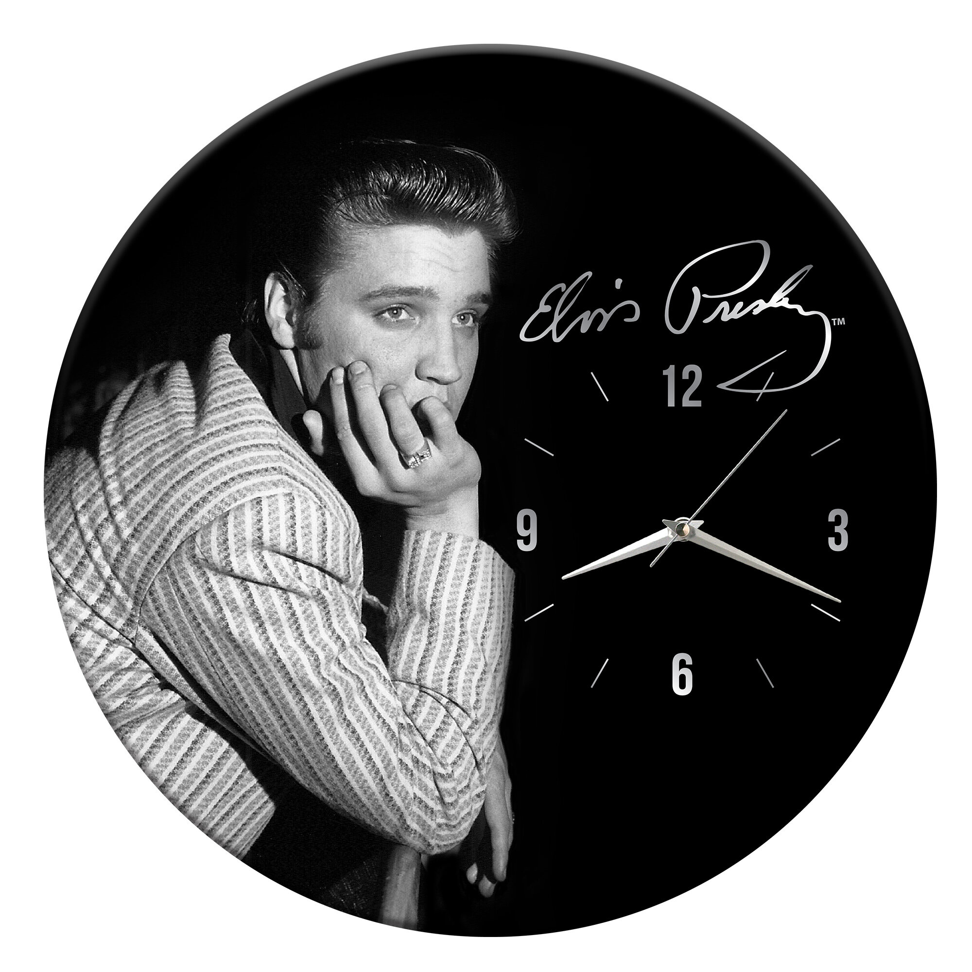 Vandor Elvis Presley Cordless Wood 135 Wall Clock Wayfairca