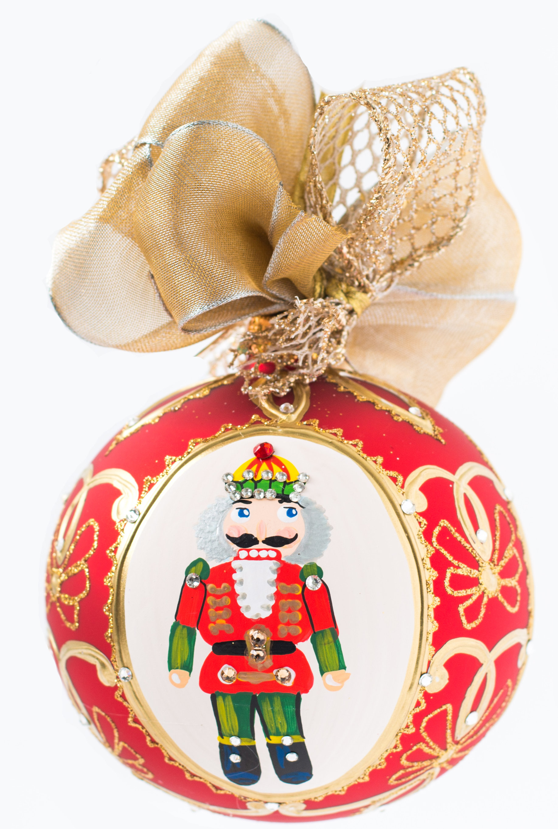 Home Décor Home & Living Nutcracker Hand Painted Glass Ornament