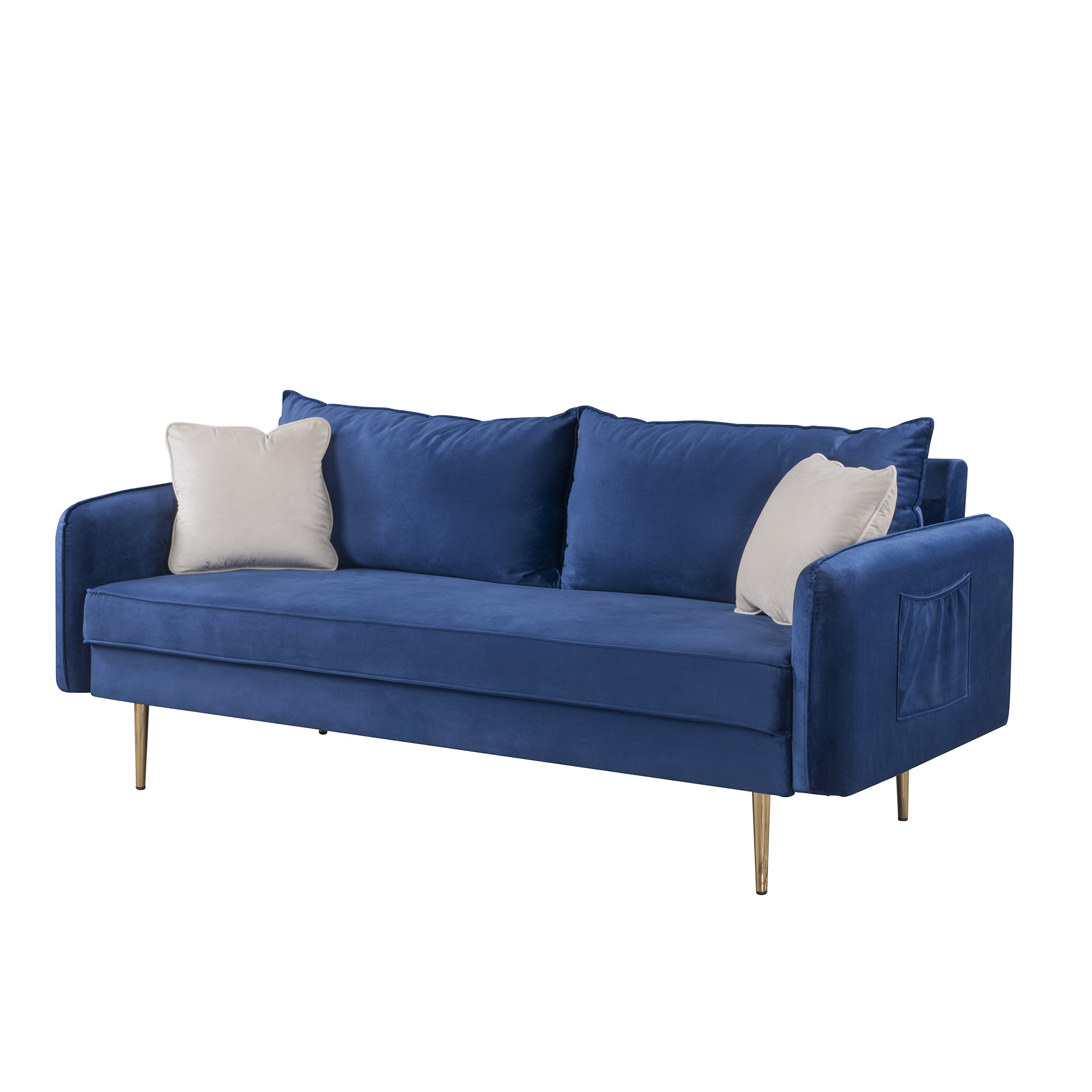 Mercer41 Lineberger 70 5 Wide Velvet Square Arm Sofa Wayfair