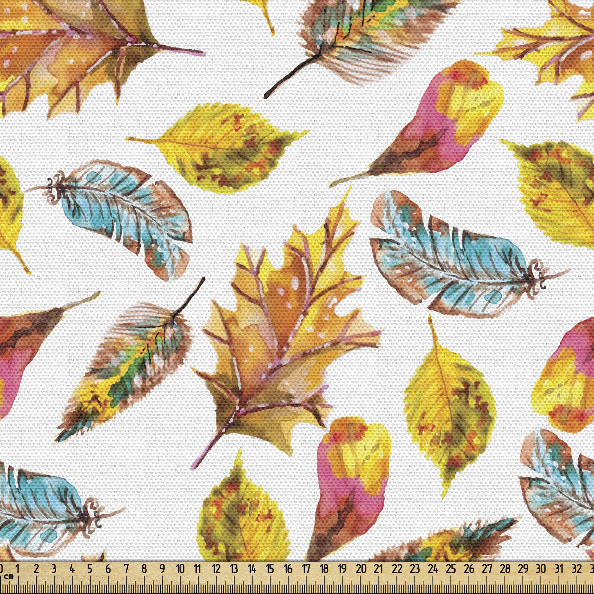 East Urban Home fab_50045_Ambesonne Watercolor Fabric By The Yard, Fall  Season Inspired Leaf Designs Nature Inspired Foliage Abstract Arrangement,  Decorative Fabric For Upholstery And Home Accents, Multicolor | Wayfair
