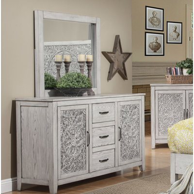 Orellana 3 Drawer Combo Dresser With Mirror One Allium Way