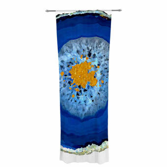 30 x 84 Sheer Curtains Kess InHouse Oriana Cordero Agate Blue Orange Decorative Set